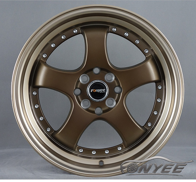 картинка Новые диски JNC 017 R17 4X114,3-100 ET35 J7,5 бронза + полированная полка золото магазин  StreetTuning 