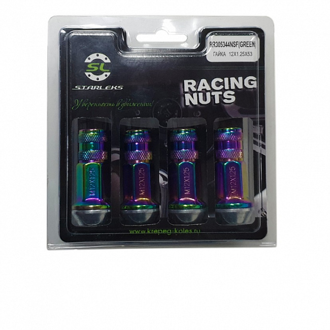 картинка Комплект гаек Racing Nuts неохром M12x1,5 сталь 40X комплект 4 шт магазин  StreetTuning 