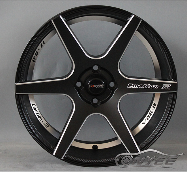 картинка Новые диски SHOGUN EMOTION R V06-R R16 4X100 ET28 J7,5 черный мат + серебро магазин  StreetTuning 