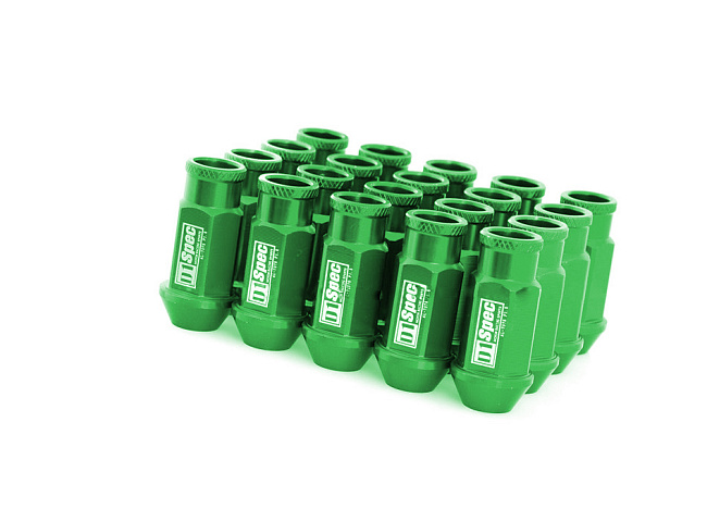 картинка Комплект гаек D1 Spec 52 мм, зеленые М12 х 1.5 магазин  StreetTuning 