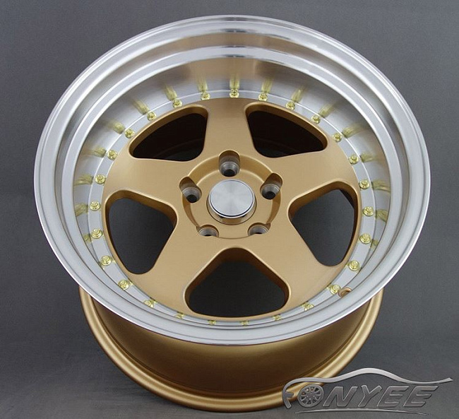 картинка Новые диски Rotiform R17 5x112 ET10 J10 золото + полированная полка магазин  StreetTuning 