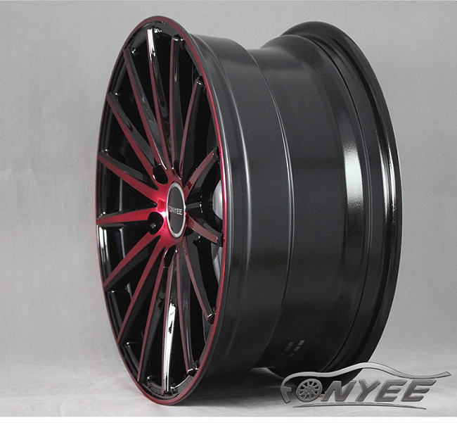 картинка Новые диски Vossen VFS2 Replica R17 5X114,3 ET40 J7,5 черный глянец + красный магазин  StreetTuning 