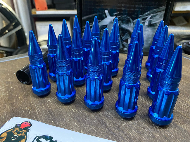 картинка Комплект гаек пики (пули) Starleks, 14х1.5, цвет синий, 20 шт. магазин  StreetTuning 