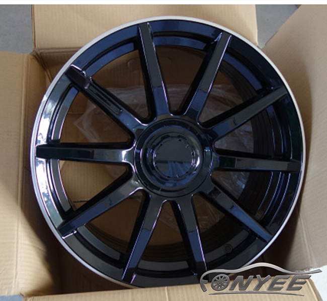 картинка Новые диски Mercedes AMG 10 Spoke R18 5x112 ET35 J9 черный глянец + серебристая полоса магазин  StreetTuning 