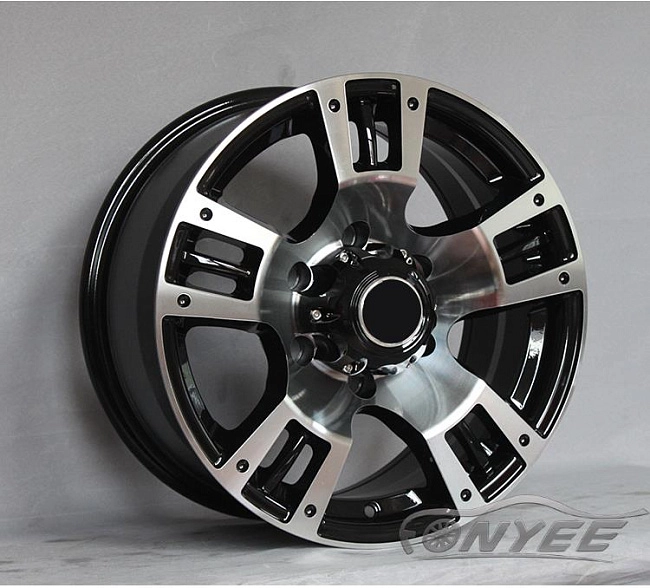 картинка Новые диски Powcan модель 11 R16 6X139,7 ET15 J8 черный глянец + серебро магазин  StreetTuning 