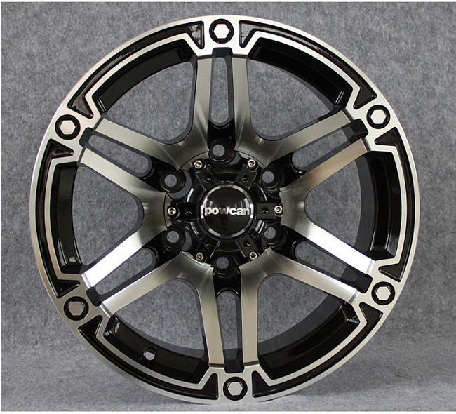 картинка Новые диски Powcan модель 13 R16 6X139,7 ET-13 J8 серебро + черный глянец магазин  StreetTuning 