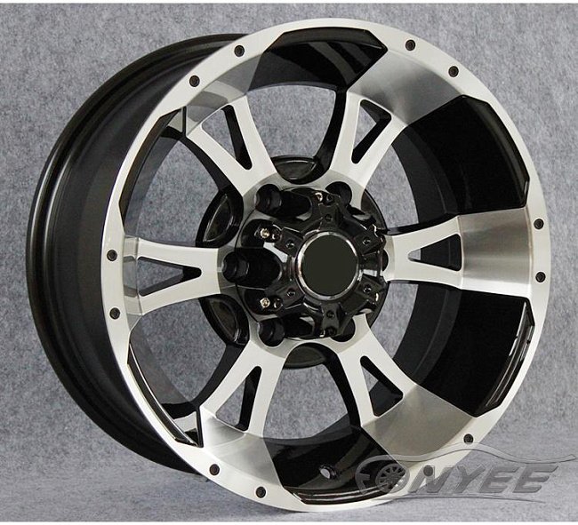 картинка Новые диски Powcan модель 9 R16 6X139,7 ET0 J8 черный глянец + серебро магазин  StreetTuning 