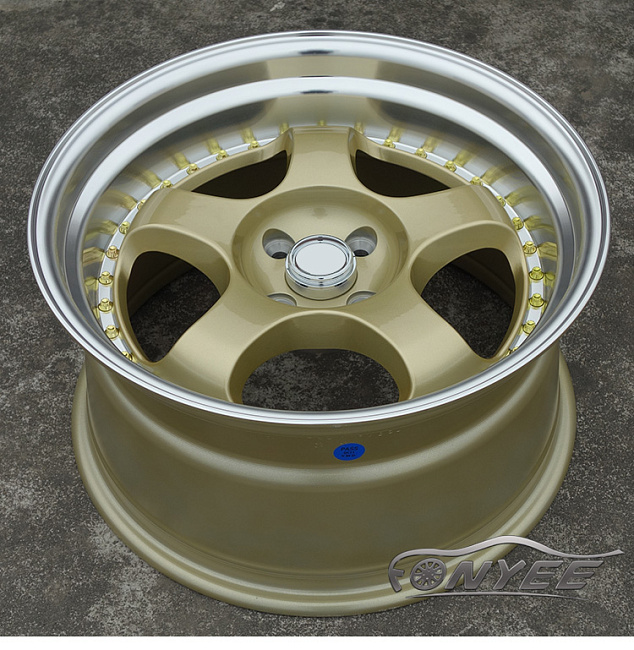 картинка Новые диски WORK Meister S1 R17 4х100 J9 ET20 золото + полированная полка магазин  StreetTuning 