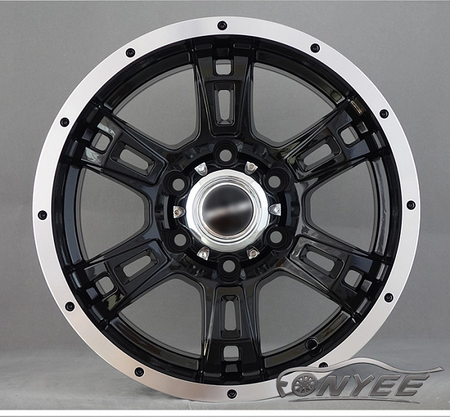 картинка Новые диски Powcan модель 8 R16 J8 ET-15 6x139,7 черный глянец + серебро магазин  StreetTuning 