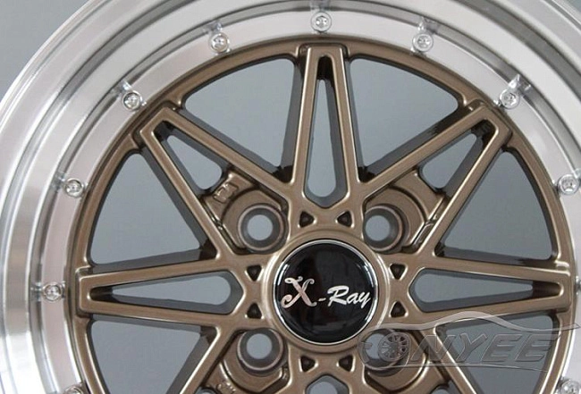 картинка Новые диски Equip 03 R15 4x100 ET10 J8 бронза + полированная полка магазин  StreetTuning 