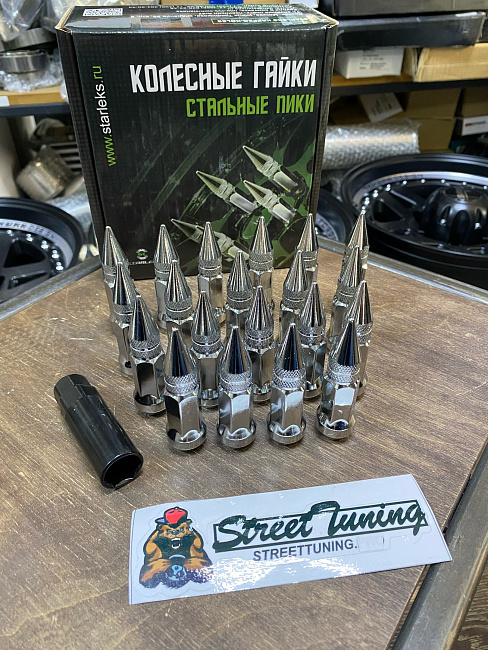картинка Комплект гаек пики (пули) Starleks, 1/2, цвет  хром, 20 шт. магазин  StreetTuning 