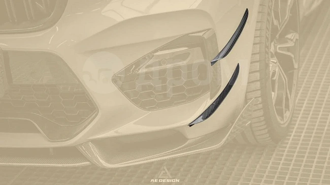 картинка Канарды на передний бампер V2 для BMW X3M/C X4M/C F97 F98 2019-2021 магазин  StreetTuning 