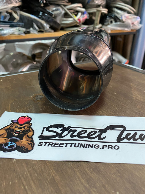 картинка Насадка на глушитель Borla style 67x102 мм черный хром магазин  StreetTuning 