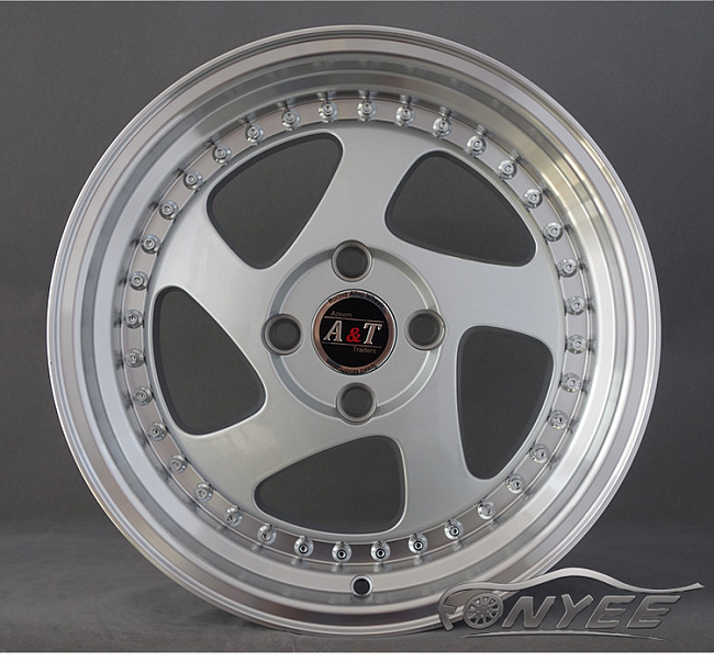 картинка Новые диски Rotiform TMB Flat R15 4х100 ET30 J7 серебро + полированная полка магазин  StreetTuning 