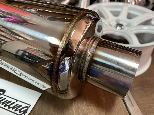 картинка Прямоточная банка HKS Style серии Jasma,D-63x102 мм серебристая магазин  StreetTuning 