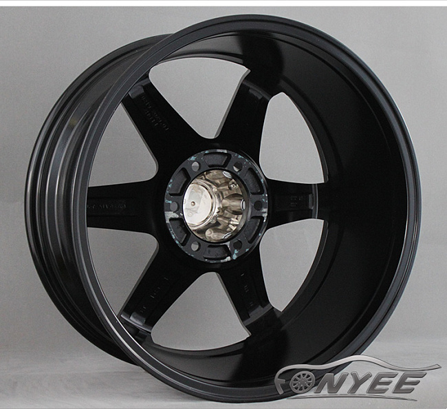 картинка Новые диски Rays TE37 R20 6X139,7 ET20 J9 черный глянец + полированная полка магазин  StreetTuning 