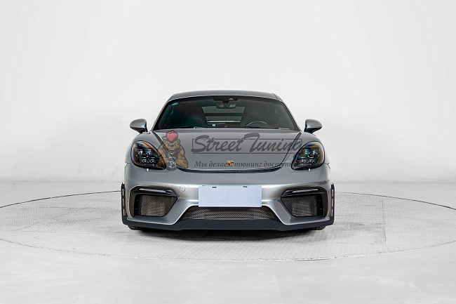 картинка Передний бампер GT4 RS, упрощённая версия, в сборе без ДХО для Porsche 718 Boxster (982) и Cayman (982C) 2017+ магазин  StreetTuning 