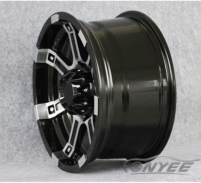 картинка Новые диски Powcan модель 10 R16 6X139,7 ET-10 J8 черный глянец + серебро магазин  StreetTuning 