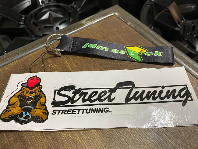 картинка Брелок для Ключей JDM AS F*K, темный - тканевый магазин  StreetTuning 