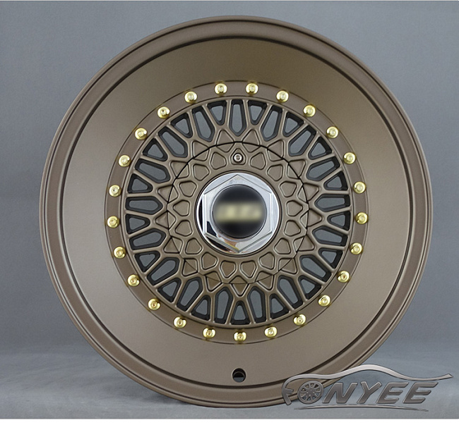 картинка Новые диски BBS RS R16 4X100/4X108 ET30 J7 темно золотой глянец + золотые болтики + полированная полка магазин  StreetTuning 