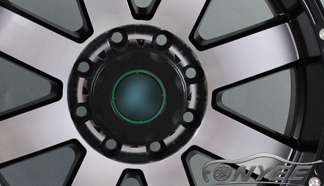 картинка Новые диски R wheels R20 8X165,1 ET0 J9 черный мат + серебро магазин  StreetTuning 