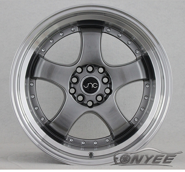 картинка Новые диски JNC 017 R17 5X114,3-5X100 ET20 J9 серый глянец + полированная полка магазин  StreetTuning 