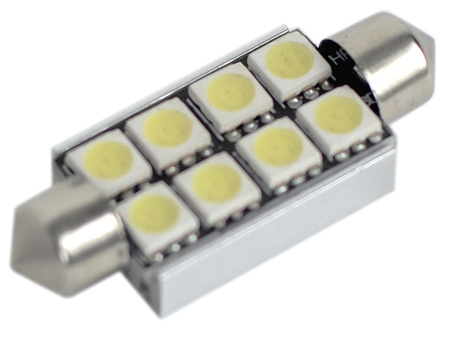 картинка Лампа светодиодная с обманкой доп. Сопротивление, 8 диодов магазин  StreetTuning 