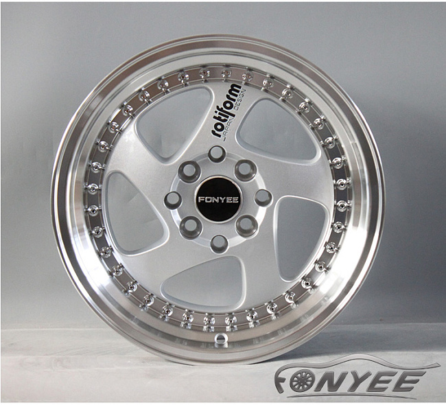 картинка Новые диски Rotiform TMB Flat R15 4х100/114,3 ET30 J7 серебро + полированная полка магазин  StreetTuning 