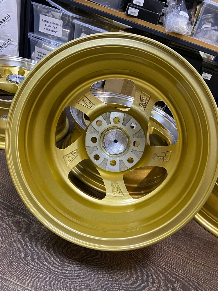 картинка Новые диски Rotifrom R14 J5,5 ET28 4x100/4x114.3 , золото + полировка от магазина  StreetTuning