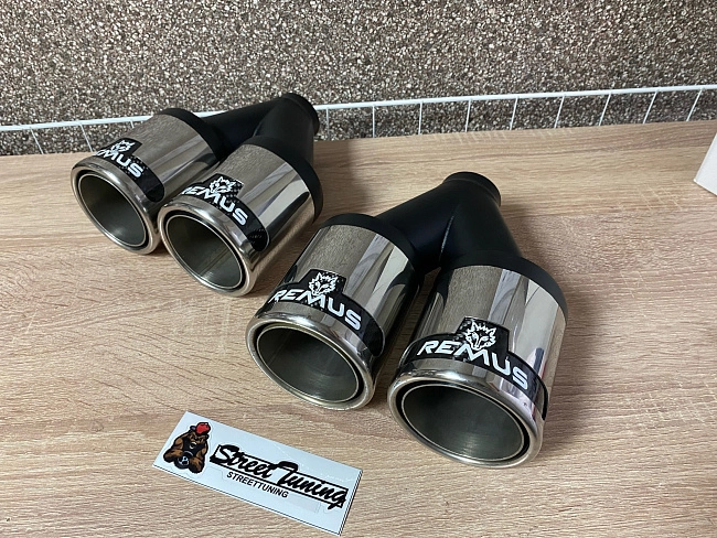 картинка Насадки на глушитель Remus Style двойные комплект- 2 шт 51 х 89 мм магазин  StreetTuning 