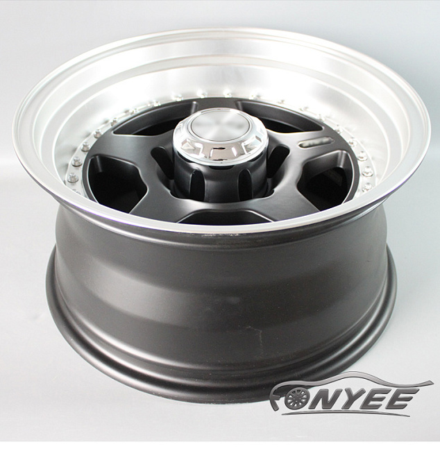 картинка Новые диски MVF-955 R15 5X139,7 ET-25 J7 черные + полированная полка магазин  StreetTuning 