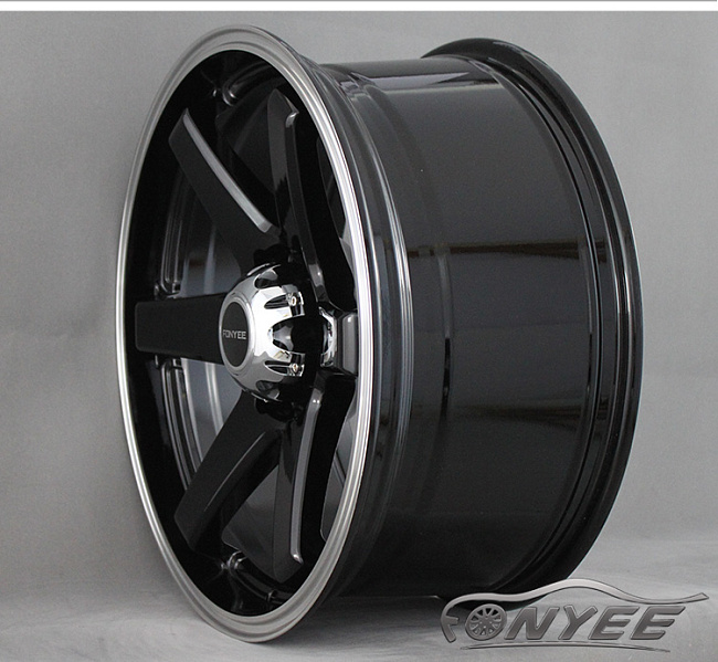 картинка Новые диски Rays TE37 R20 6X139,7 ET20 J9 черный глянец + полированная полка магазин  StreetTuning 