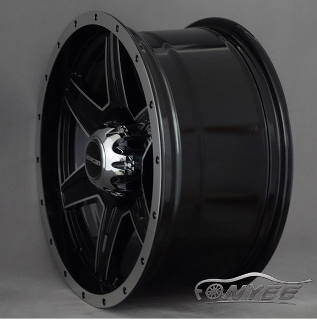 картинка Новые диски Powcan модель 4 R18 J8,5 ET10 6x139,7 черный глянец + серебро магазин  StreetTuning 