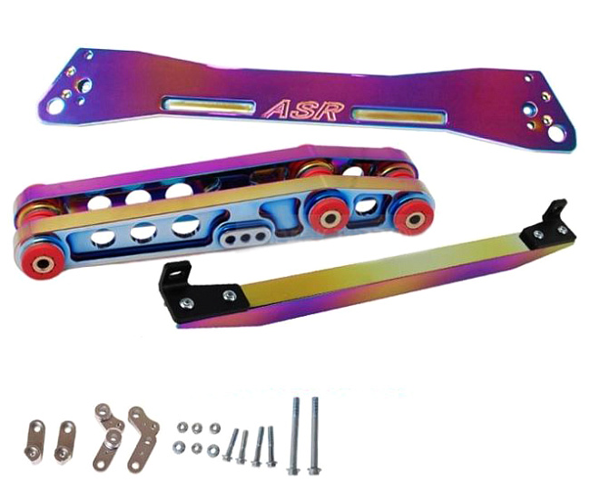 картинка Усилители подрамника ASR style с задними рычами для Honda Civic 1992-95г EG EG6, неохром магазин  StreetTuning 