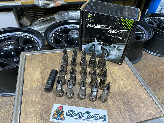 картинка Комплект гаек пики (пули) Starleks, 1/2, цвет  титан, 20 шт. магазин  StreetTuning 