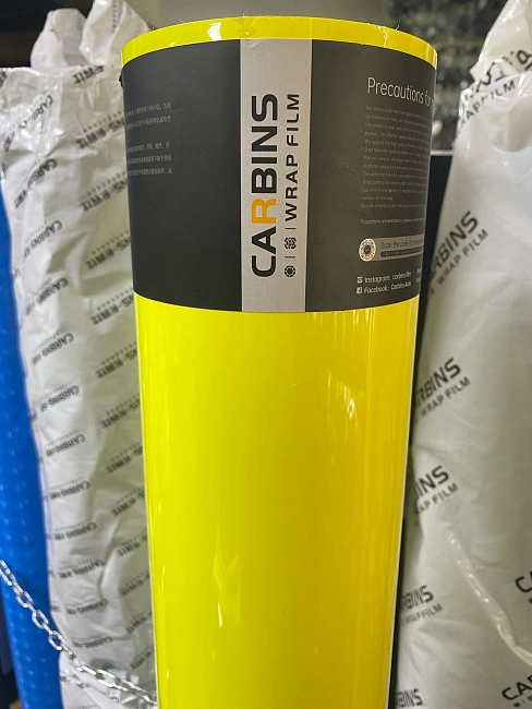 картинка Пленка виниловая желтый глянец - Carbins Gloss Lemon Yellow, рулон 18м магазин  StreetTuning 