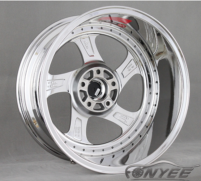 картинка Новые диски Rotiform TMB Flat R18 5х114,3 ET30 J8,5 хром + золотистые болтики магазин  StreetTuning 