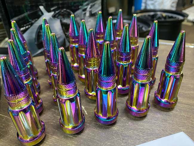 картинка Комплект гаек пики (пули) Starleks, 14х1.5, цвет неохром, 20 шт. магазин  StreetTuning 