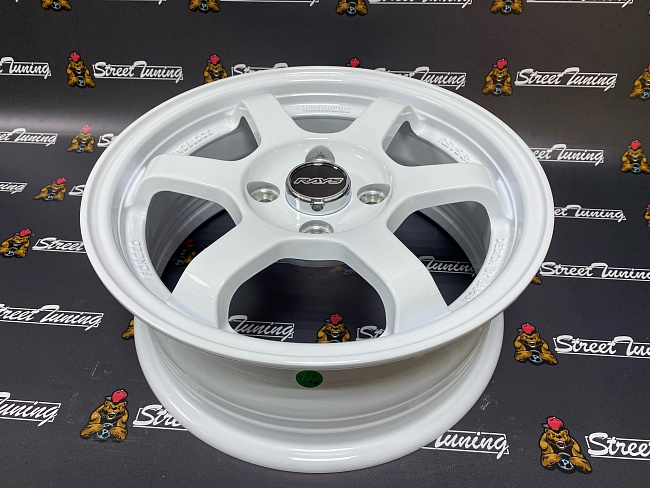 картинка Новые диски Rays TE37 R14 J5.5 ET30 4x100 белые магазин  StreetTuning 
