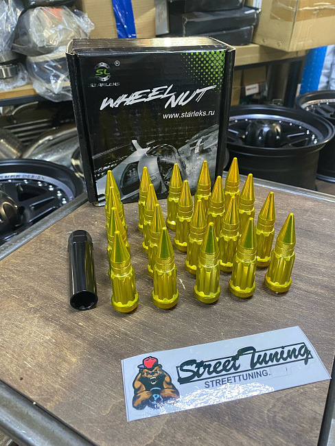 картинка Комплект гаек пики (пули) Starleks, 14х1.5, цвет золотой, 20 шт. магазин  StreetTuning 