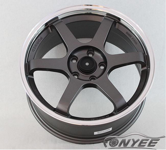 картинка Новые диски Rays TE37 R18 5X112 ET35 J9 серые матовые + хром полка магазин  StreetTuning 