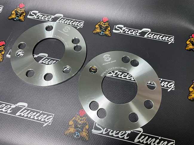 картинка Проставка Starleks 5 мм 4/5x114.3 цо 64.1 сквозная, Silver магазин  StreetTuning 