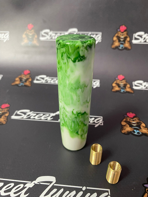 картинка Ручка КПП, цилиндр JDM 10 см, зелена-белая магазин  StreetTuning 