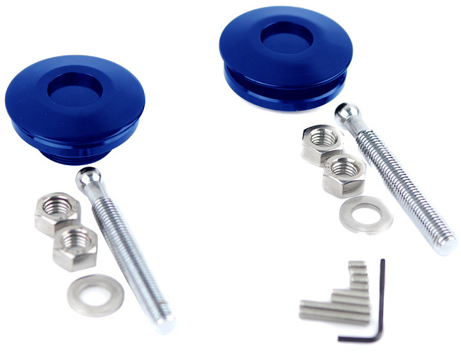 картинка Спортивные нажимные замки капота Epman, цвет синий магазин  StreetTuning 