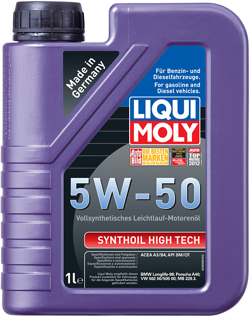 картинка Синтетическое моторное масло Liqui Moly 5W-50 Synthoil High Tech - 1 л магазин  StreetTuning 