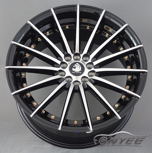 картинка Новые диски JNC 042 R18 5X114,3-5X100 ET35 J8,5 черные + золотистые болтики магазин  StreetTuning 