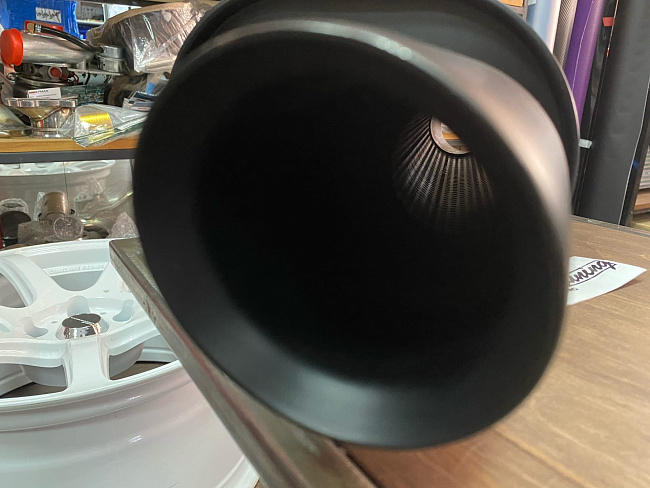 картинка Прямоточная банка HKS Style серии Jasma,D-63x89 мм овальная черная магазин  StreetTuning 