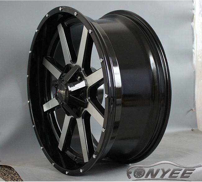 картинка Новые диски Mudder Xtreme XM-304 R22 6x139,7/135 ET0 J9 черный глянец + серебро магазин  StreetTuning 