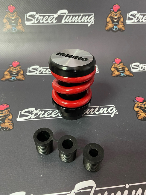 картинка Ручка КПП MOMO Springs в стиле койловера, черная, пружина красная магазин  StreetTuning 