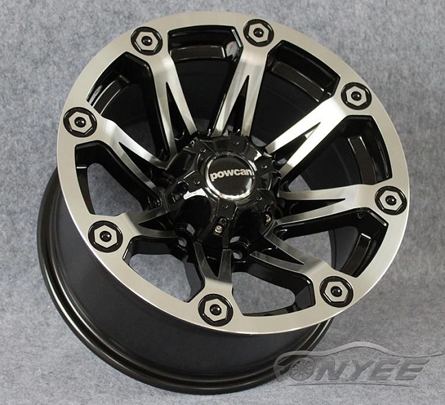 картинка Новые диски Powcan модель 12 R15 6X139,7 ET-10 J8 серебро + черный глянец магазин  StreetTuning 